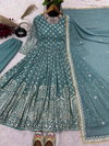 SR 1655 Faux Georgette Embroidery Work Top With Sharara Dupatta Onlione Wholesale